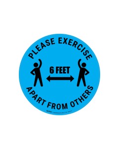 Please Exercise 6' Apart From Others Floor Decal