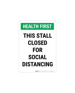 Health First: This Stall Is Closed For Social Distancing Wall Graphics