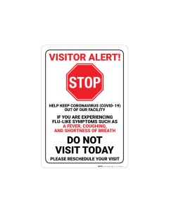 Coronavirus Visitor Alert - Do Not Visit Today Wall Graphics