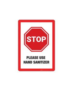 Stop: Please Use Hand Sanitizer Wall Graphics